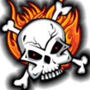 Flames and Skulls