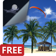 Beach Palms Sea Sunrise 3D Live Wallpaper FREE LWP